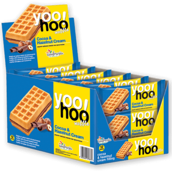 Βάφλα Ambrosia ΥοοΗοο! Γέμιση κρέμας κακάο και φουντουκιού 50gr
