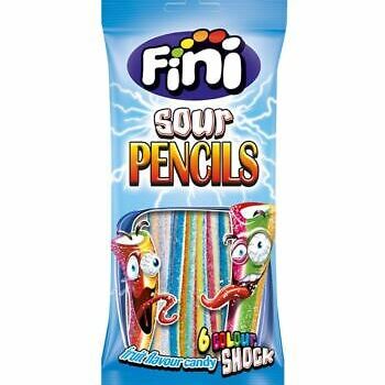 Fini Ζελεδάκια 80-100gr 12τμχ Sour Pencils Εξάχρωμα